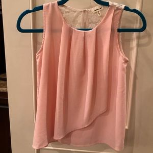 Girls Pink and Lace Tank Top